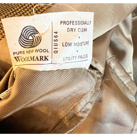 Burberrys Harris Plaid Wool Blazer Mens Size 40R Brown Tan Pristine Vintage 80s - Picture 8 of 10
